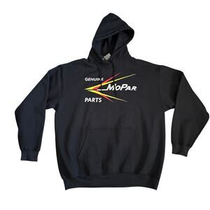 NEW Mopar Genuine Parts Fleece Hoodie Black XL Cotton Pullover Hooded Logo